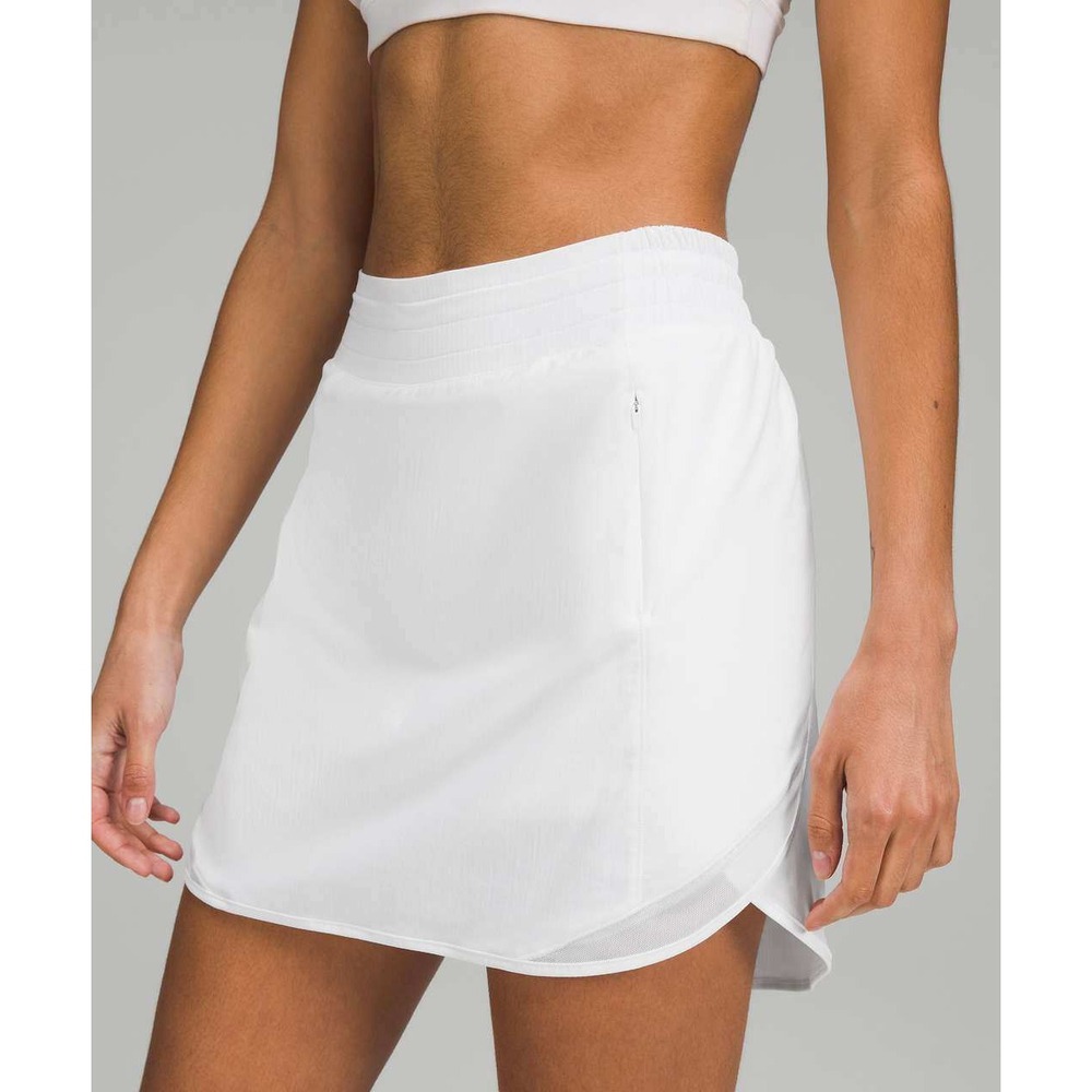 Lululemon Hotty Hot High Rise Skirt Long White Womens 6